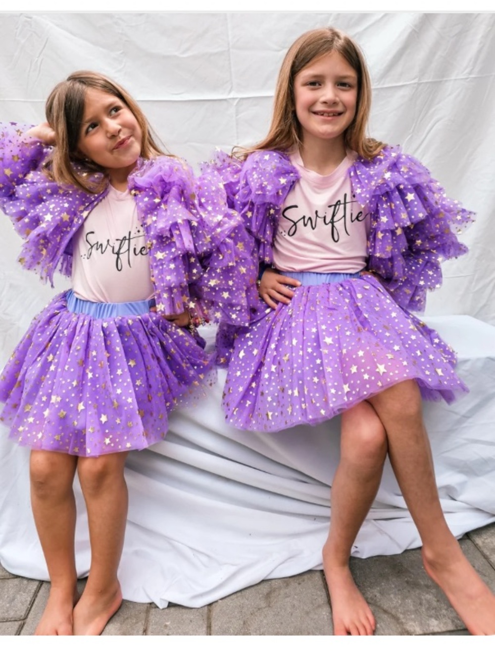 Purple Star Tulle Skirt and Ruffle Jacket Set